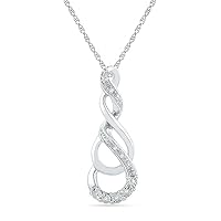 DGOLD Sterling Silver Round Diamond Fashion Pendant (0.03 Cttw)