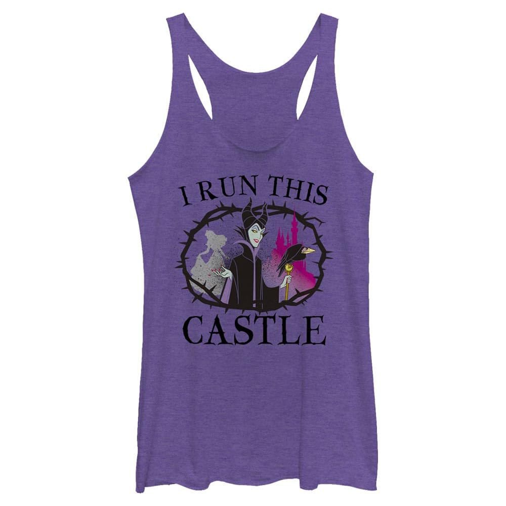Fifth Sun Women's Disney Princess Maleficent I Run This Castle Tri-Blend Racerback Layering Tank
