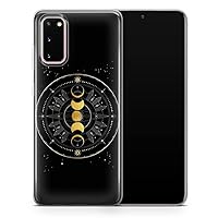For Samsung A108 4G - Black Sun and Moon Phone Case, Astrological Aesthetic Art Cover - Thin Shockproof Slim Soft TPU Silicone - Design 3 - A108