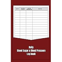 Daily Blood Sugar & Blood Pressure Log Book: Simple, Undated Diary for Blood Pressure and Blood Sugar 5,5 x 8,5 inch