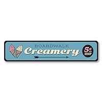 Boardwalk Creamery, Ice Cream Sign, Ice Cream Lover Sign, Boardwalk Aluminum Sign - 3