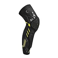 Kuangmi Knee Pad and Shin Guard Sleeve for Soccer, Basketball, Wrestling, Softball, Volleyball, Sports, Daily Support-1piece (XXXL, Black Yellow)