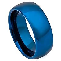 8mm Men Wedding Tungsten Ring Polished Classic Dome Personalized Tungsten Ring Comfort Fit TCR812