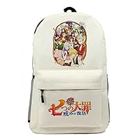 Anime The Seven Deadly Sins Cosplay Backpack Casual Daypack Day Trip Travel Hiking Bag Carry on Bags Beige /7