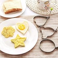 Fried Egg Rings Mold Non Stick for Griddle Pan, Egg Shaper Pancake Maker with Handle, Stainless Steel Egg Form for Frying Cooking (Mickey Mouse mold)