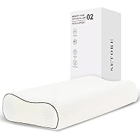 Dreamsir Neck Support Firm Pillow Contour Cervical Pillows for Pain Relief Sleeping,Ergonomic Memory Foam Tencel Pillows for Stomach,Back,Side Sleepers,Washable Pillowcase-Standard Size