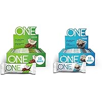 ONE Protein Bars, Almond Bliss & Marshmallow Hot Cocoa, Gluten Free Protein Bars with 20g Protein, 12 Count