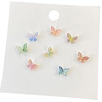 8 Pcs Butterfly Mini Cute Hypoallergenic Butterfly Stud Earrings Party Jewelry Accessories Gift, Aluminum