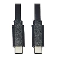 Tripp Lite Flat USB-C & Thunderbolt 3 Cable, USB 2.0, Thunderbolt 3 Compatible Sync and Charge, M/M 6 ft (U040-006-C-FL)