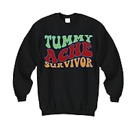 Tummy Ache Survivor Sweater. Funny Meme Sweatshirt. Retro Vintage Style Meme Jumper