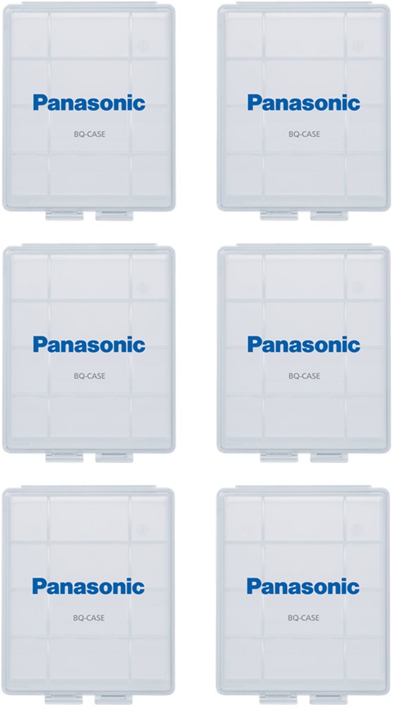 Panasonic BQ-CASE6SA Battery Storage Cases with 4AA or 5AAA Battery Capacity, 6 Pack