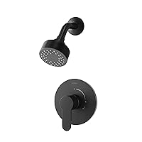 Symmons Identity Wall Mounted Shower Trim Kit with Single Handle, Single Spray in Matte Black 2.0 GPM (Valve Not Included)