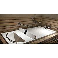 Tray for Bath White Bath Board Multi-Function Bathtub Lid Storage Stand Folding PVC Thicker Place Toiletries Can Put Mobile Phone Tablet Computer (Color : White, Size : 130x75x0.7cm)