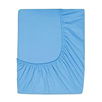 Prime Deep Pocket Fitted Sheet - Brushed Velvety Microfiber - Breathable, Extra Soft and Comfortable - Winkle, Fade, Stain Resistant (Blue, King)