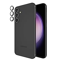 Pelican Samsung Galaxy S23 FE 5G Camera Lens Protector with Aluminum Rings - 9H Tempered Glass - Durable Anti-Scratch, Anti-Shatter, HD View with Night Shoot and Case Friendly, Easy to Install - Black
