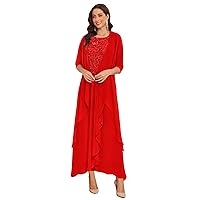 Plus Size Mother of The Bride Dresses for Wedding Red Long Lace Formal Gowns and Evening Dresses Size 26W