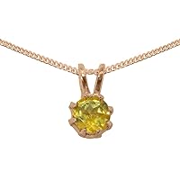 Solid 18k Rose Gold Natural Peridot Womens Pendant & Chain - Choice of Chain lengths