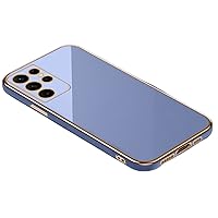Soft Silicone Classic Straight Edge Phone Case, for Samsung Galaxy M53 M52 M51 M33 M32 M31 M23 M22 M13 M30S F23 F22 F13, Electroplating Solid Color Simple Fashion Back Cover(Blue,M51)