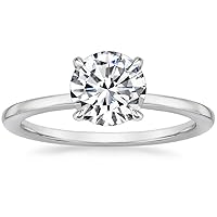 3.0 CT Round Colorless Moissanite Engagement Ring, Wedding/Bridal Ring, Solitaire Halo Style, Solid Gold Silver Vintage Antique Anniversary Promise Ring Gift for Her