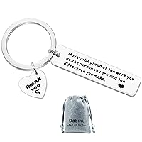 Dabihu Thank You Gift Appreciation Jewelry Make a Difference Keychain Stainless Steel Keyring Gift for Volunteer Appreciation Coach Mentor,Employee Gift Social Worker Jewelry