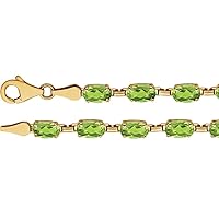 14ct Yellow Gold Peridot Peridot Bracelet Jewelry Gifts for Women - 18 Centimeters