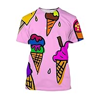 Ice Cream 3D Print T-Shirt Summer Street Fashion Hip Hop Punk Casual Short Sleeve Top Size S-6XL