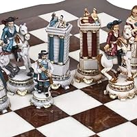 Bello Collezioni - The Sun King Louis The XIV Luxury Alabaster Hand Painted Chessmen from Italy