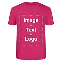 Custom T-Shirts for Men Women Unisex, Cotton Tee Shirts Customized Personalized with Photo Image Text Picture