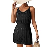 Dokotoo Summer Crochet Hollow Out Knit Beach Bathing suit Swim Cover Ups Cruise Outfits Vacation Dresses for Women 2024