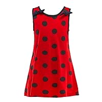 Dressy Daisy Ladybug Dress Up Outfit for Toddler and Little Girls, Summer Casual Costume Wear, Polka Dots Red & Black