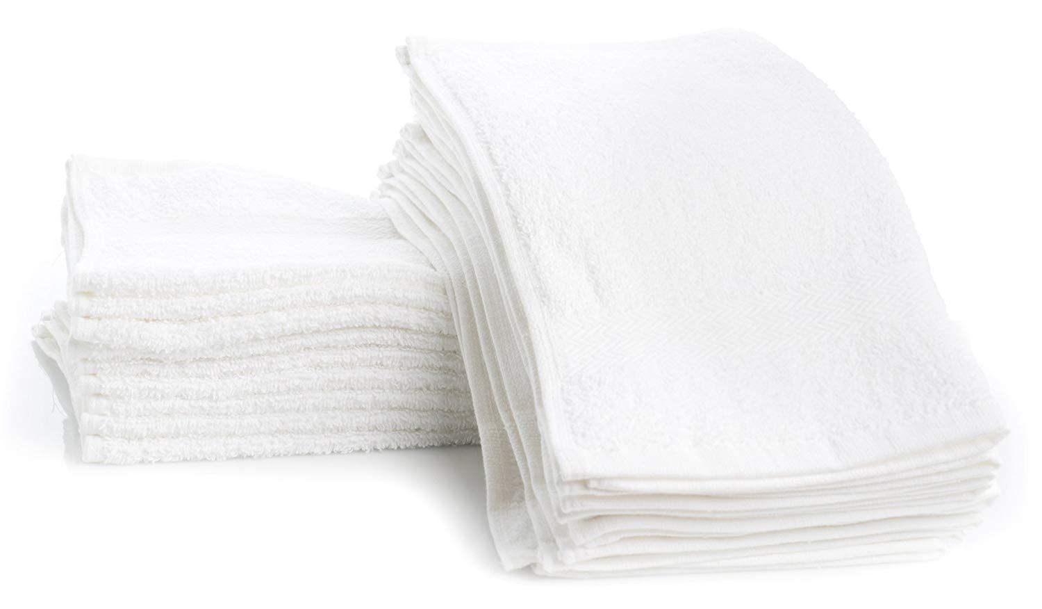 Simpli-Magic 79428 Cotton Washcloths, Pack of 100, 12” x 12”, White