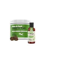 Skin and Coat Chews, Omega 3 Fish Oil with DHA & EPA + Wild Caught Fish Oil for Dogs - 4oz - Omega 3-6-9, GMO Free - Reduces Shedding
