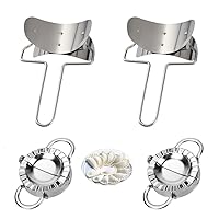 4 Pack Pastry Rolling Cutter, Circle Dough Blade Roller Dumpling Wrapper Mould Pie Ravioli Empanada Pierogi Calzone Making Tools for Home Kitchen, DIY, Silver