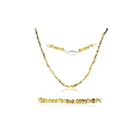 15.00 Cts Untreated Natural Yellow Diamond Organic Shaped Beads Strand Necklace in 14K White Gold