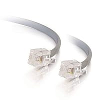 C2G/Cables to Go 09593 RJ11 6P4C Straight Modular Cable, Silver (50 Feet/15.24 Meters)