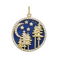 Designer Disc Lapis Lazuli Diamond 925 Sterling Silver Charm Pendant,Handmade Pendant Jewelry