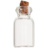 Darice, Timeless Miniature, 4 Piece Spice Bottles with Cork Plugs, Clear