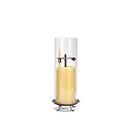 Candle by the Hour 80-Hour Candle with Glass Cylinder, Eco-friendly Natural Beeswax with Cotton Wick, Yellow