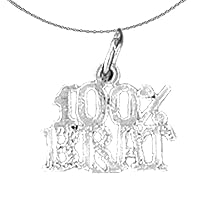 Gold Saying Necklace | 14K White Gold 100% Brat Saying Pendant with 16