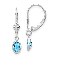 14K Solid Gold Gemstone Drop Dangle Earrings - Statement Birthstone Earrings - Everyday Classic Simple Pear or Oval Earrings