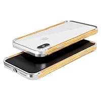 Wood & Aluminum iPhone Xs MAX Case by VESELDesign (Lunar Silver & Oak)