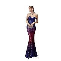 Sequin Evening Dress Gradient Fish Tail Sexy Women Bride Bridesmaid Wrap One's Chest Skirt Clothes Dresses