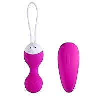 Kegel Exercise Weights, Waterproof 360° Flexible Silicone Product for Pelvic Floor Exercises, Tightening & Bladder Control for Beginners & Advanced Silicone (Double Motors, Rose Red)