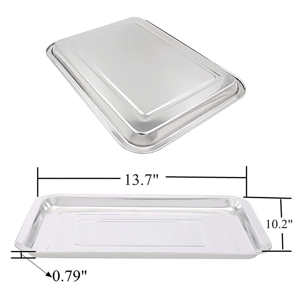Tattoo Stainless Steel Tray, Beoncall 3 Pack Stainless Steel Tattoo Trays 13.5'' x 10