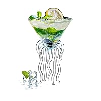 Octopus Martini Glass Creative Cocktail Drinkware Bar Goblet Tools (Transparent)