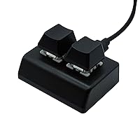 Gaming USB Keyboard 2 Key 1 Handed Mechanical Keypad Programming Macro Keyboard Hotswap Mini Keyboards for Audio Programming Gaming Switch, Black