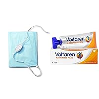 Sunbeam Heating Pad for Back, Neck, and Shoulder Pain Relief with Sponge for Moist Heating Option & Voltaren Arthritis Pain Gel for Powerful Topical Arthritis Pain Relief - New Easy Open Cap - 150 g
