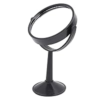 4 Inch Round Glass Concave Mirror Lens Black Frame, Adjustable View Clear Reflection for Science Experiments