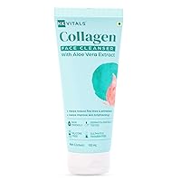 by HealthKart Collagen Face Cleanser with Aloe Vera Extract, Reduces Fine Lines, Wrinkles, & Skin Dullness, All Skin Types, 100 ml