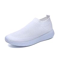 Women's Sock Shoes Lightweight Athletic Walking Shoes Breathable Mesh Comfortable Slip-on Tennis Sneakers Air Cushion Running Shoes Soft Padded